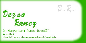 dezso rancz business card